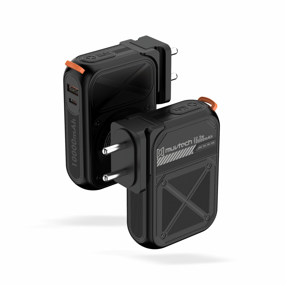 Travel Mate 10000mAh Power Bank with Built-in Wall Plug, 15W Wireless  Charging, Dual USB Ports (USB-A USB-C), Surge Protection, Fast Charging 