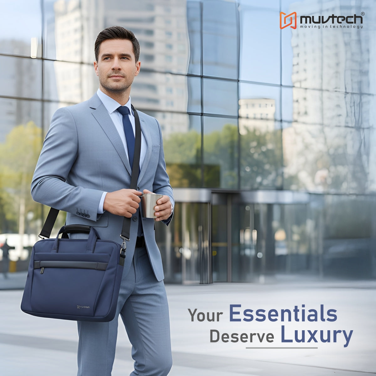 Muvtech Ruvo Premium Laptop Bag – Stylish & Protective Bag for Laptops Up to 14 inches