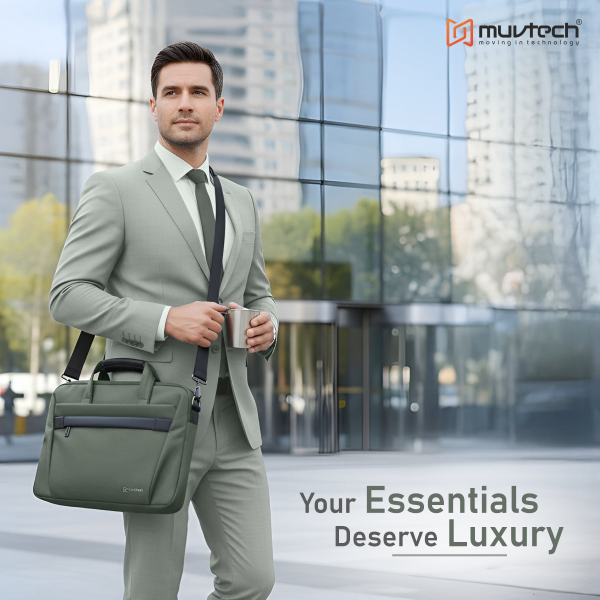 Muvtech Ruvo Premium Laptop Bag – Stylish & Protective Bag for Laptops Up to 14 inches