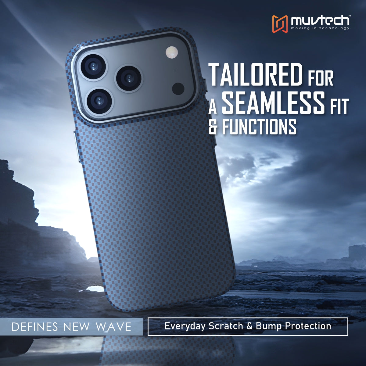 Muvtech Slim Case for iPhone 17 Series, 1.5mm PC Slim Case with Metal Camera Ring and Metal Buttons