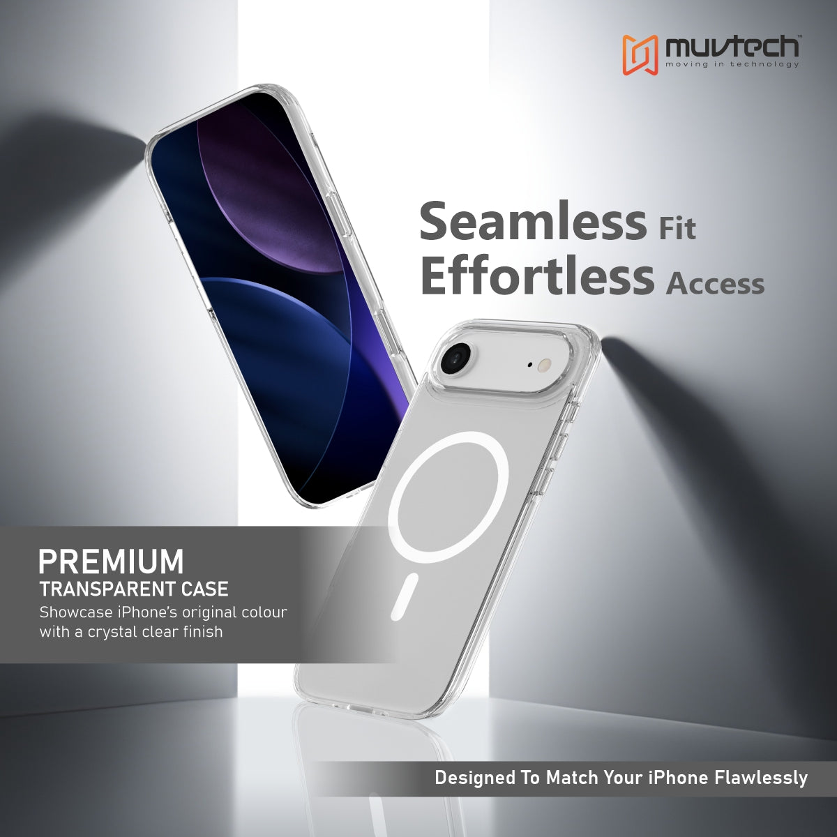 Muvtech Armour Case for iPhone 17 Series Premium Transparent Case