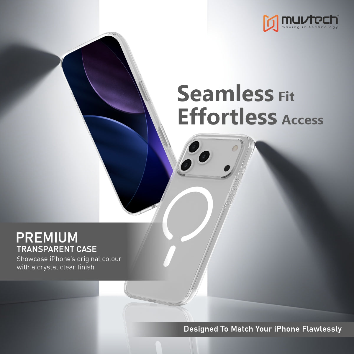 Muvtech Armour Case for iPhone 17 Series Premium Transparent Case
