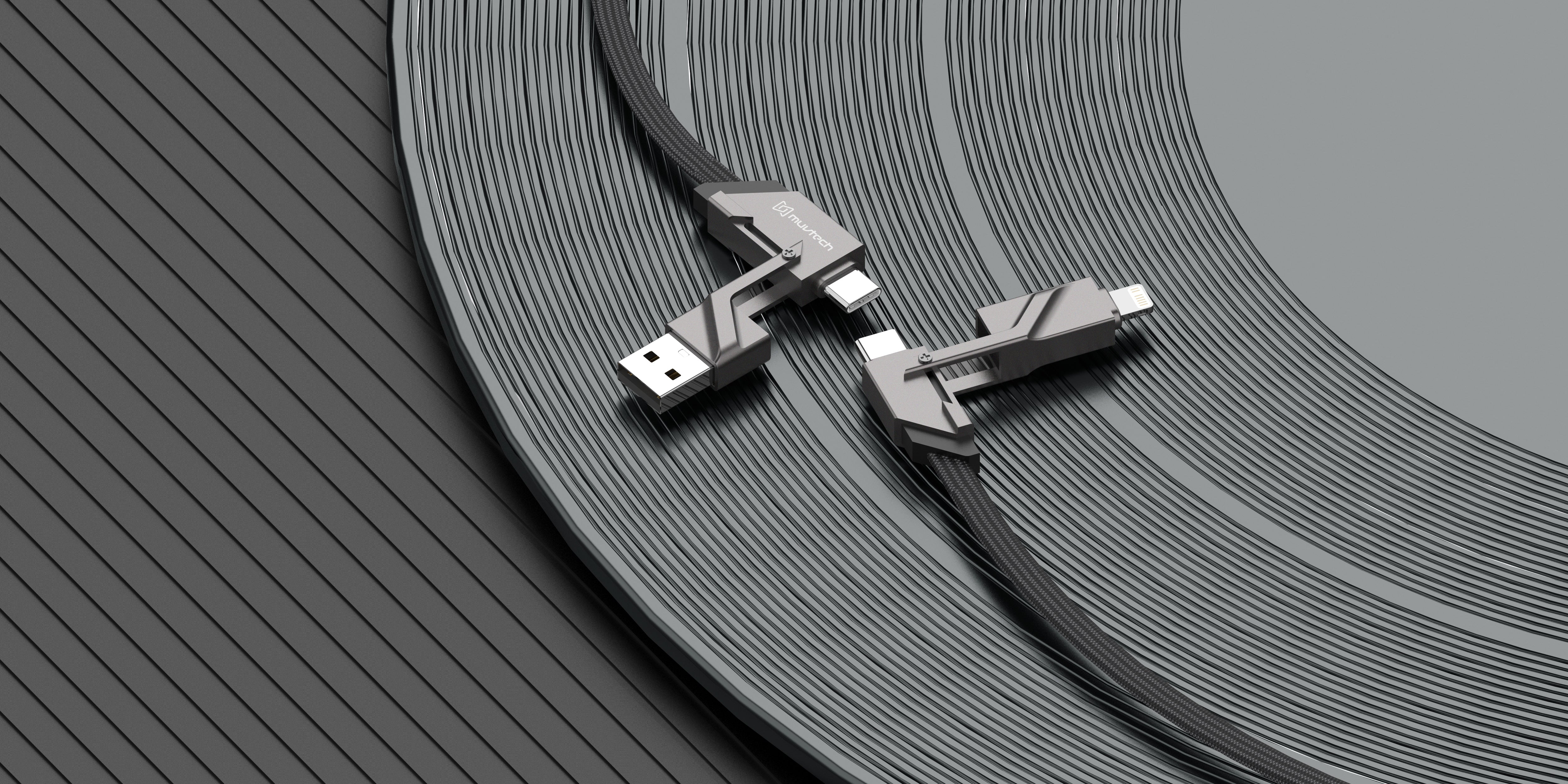 Omni 100W 4-in-1 Type-C PD Fast Charging Cable | Durable, Efficient, and Multi-Device Compatible