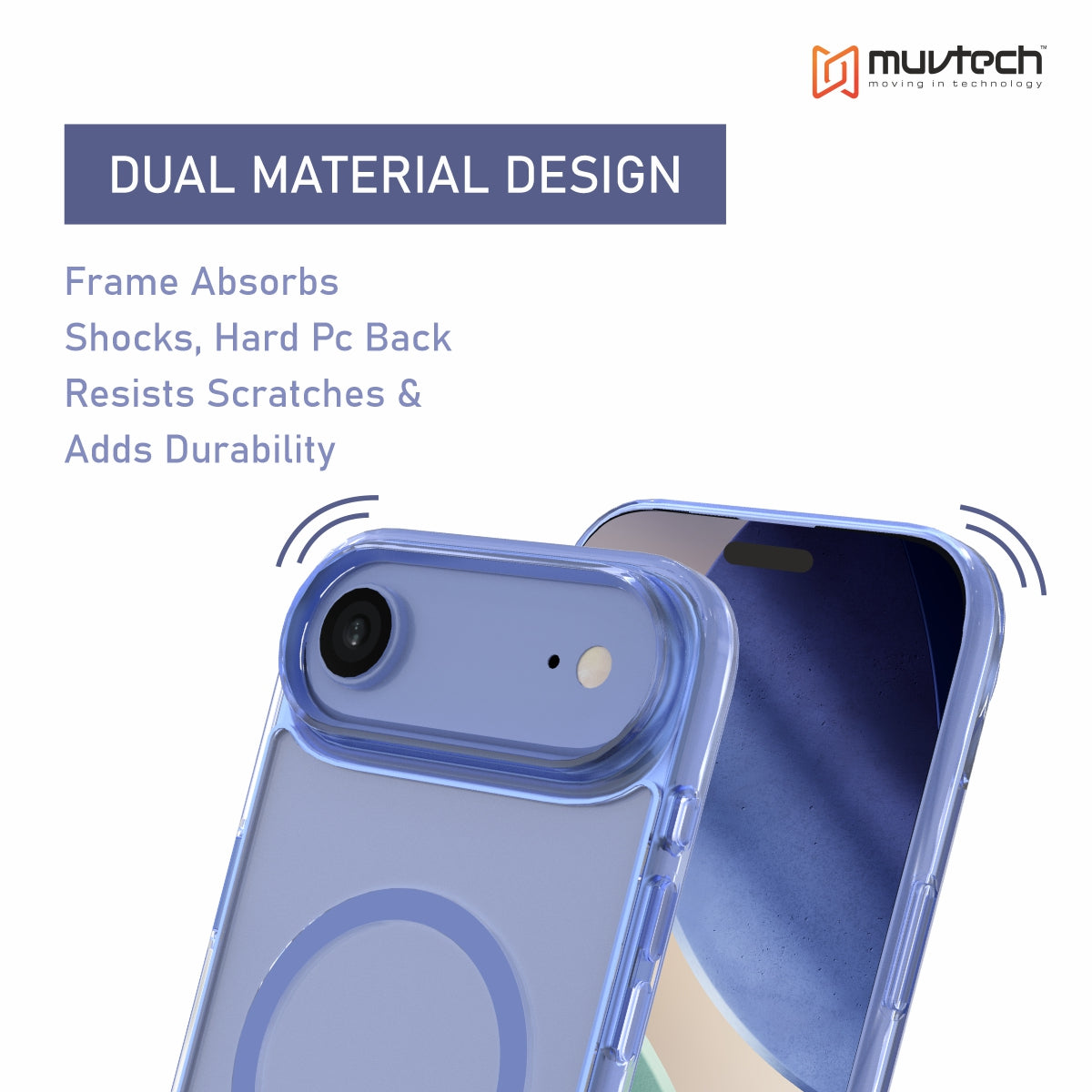 Muvtech York Case for iPhone 17 Series Protective Case with Camera Protection Bump