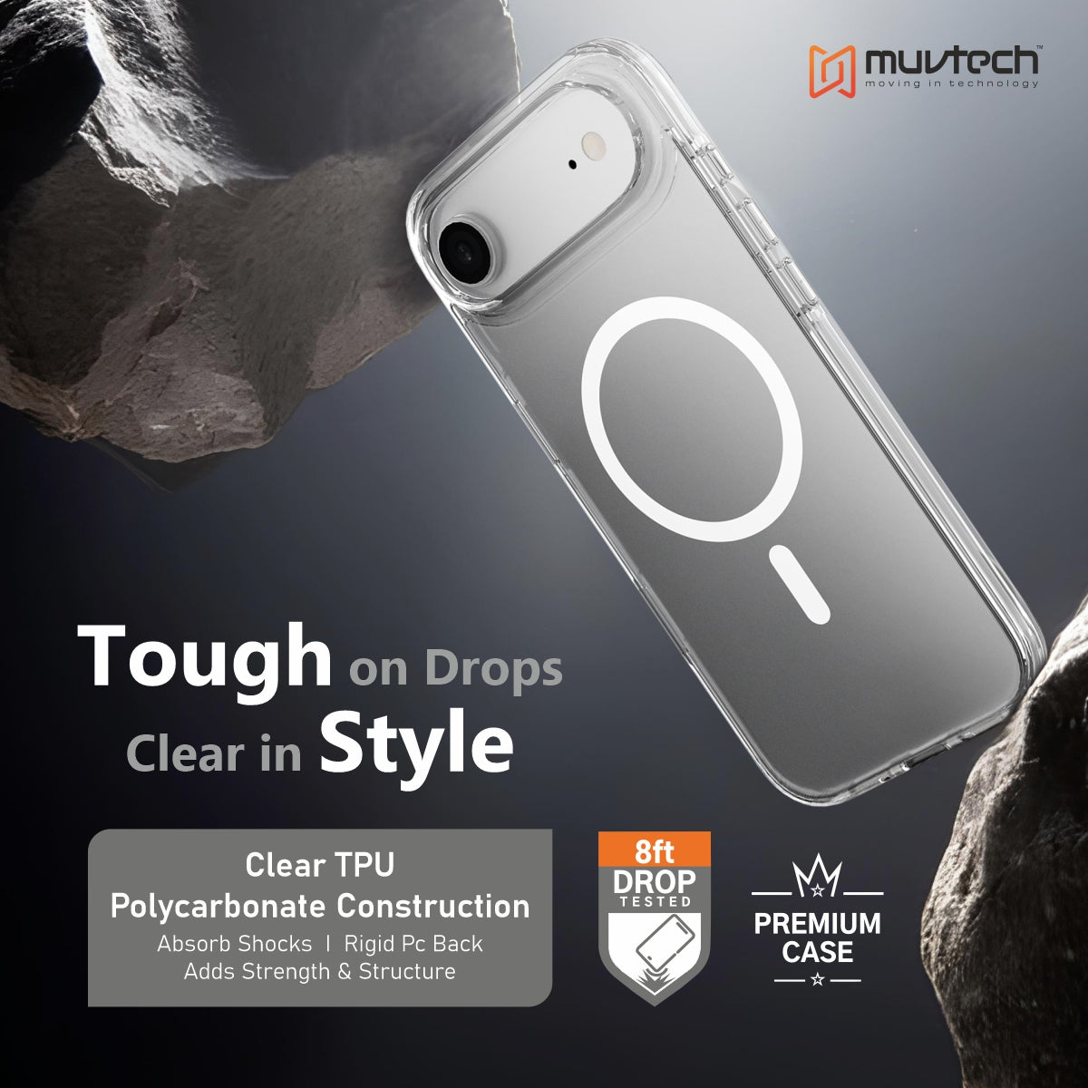 Muvtech Armour Case for iPhone 17 Series Premium Transparent Case