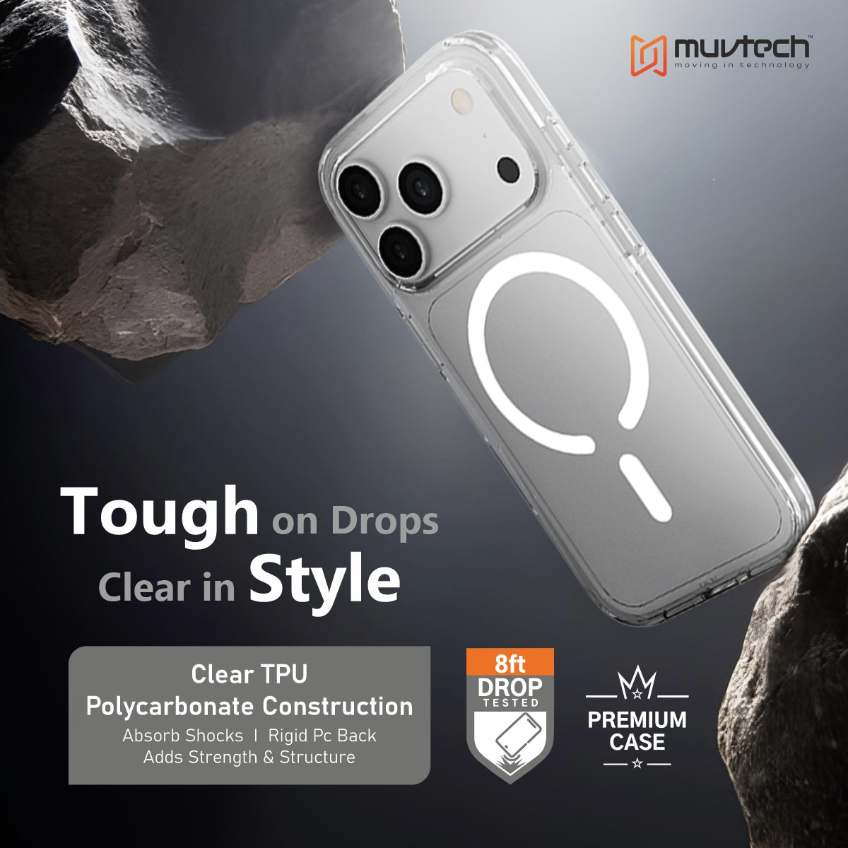 Muvtech Armour Case for iPhone 17 Series Premium Transparent Case