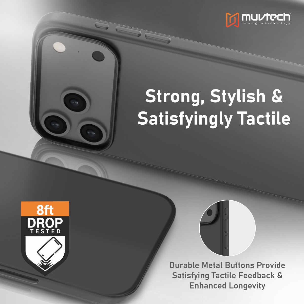Muvtech Siena Case for iPhone 17 Pro/Pro Max, Premium Quality PU Leather Case With Metal Camera Ring and Buttons