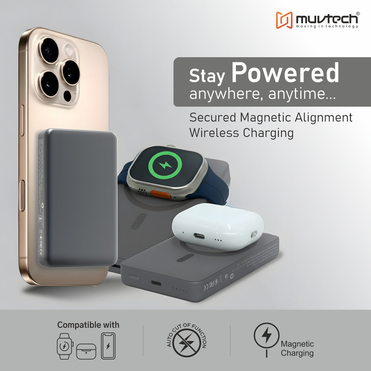 Slim 10000mAh Magnetic Wireless Charging Power Bank