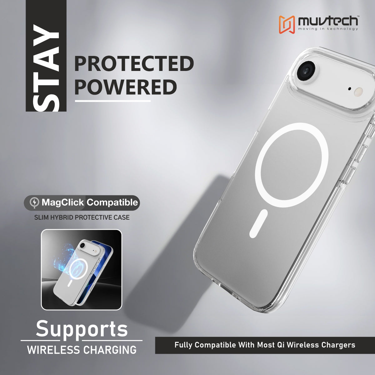 Muvtech Armour Case for iPhone 17 Series Premium Transparent Case