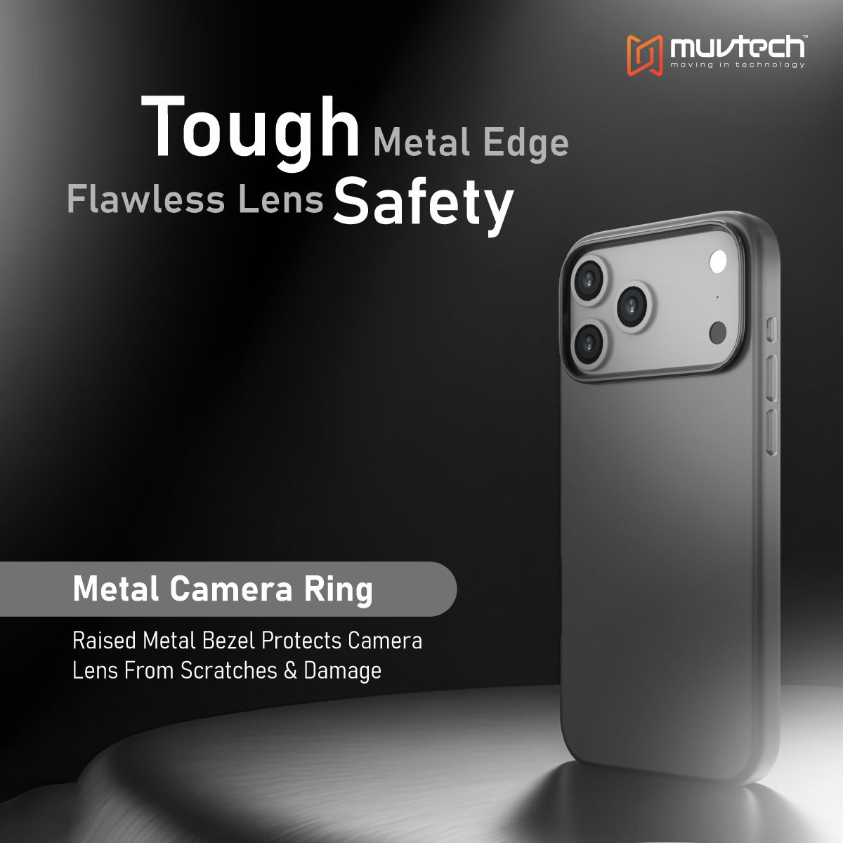 Muvtech Siena Case for iPhone 17 Pro/Pro Max, Premium Quality PU Leather Case With Metal Camera Ring and Buttons
