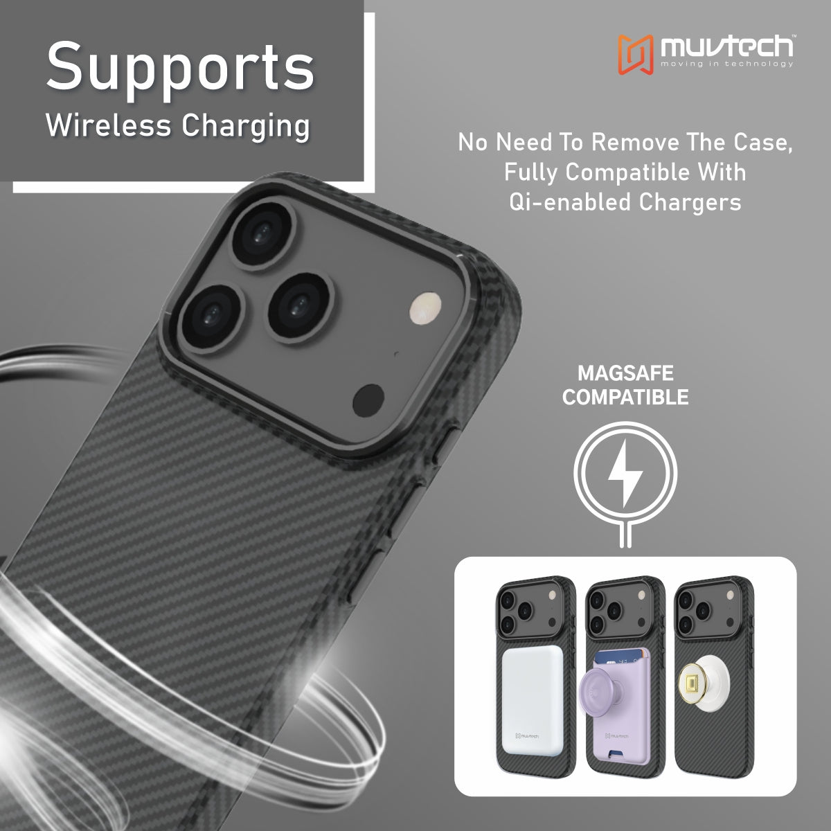 Muvtech Slim Case for iPhone 17 Series, 1.5mm PC Slim Case with Metal Camera Ring and Metal Buttons