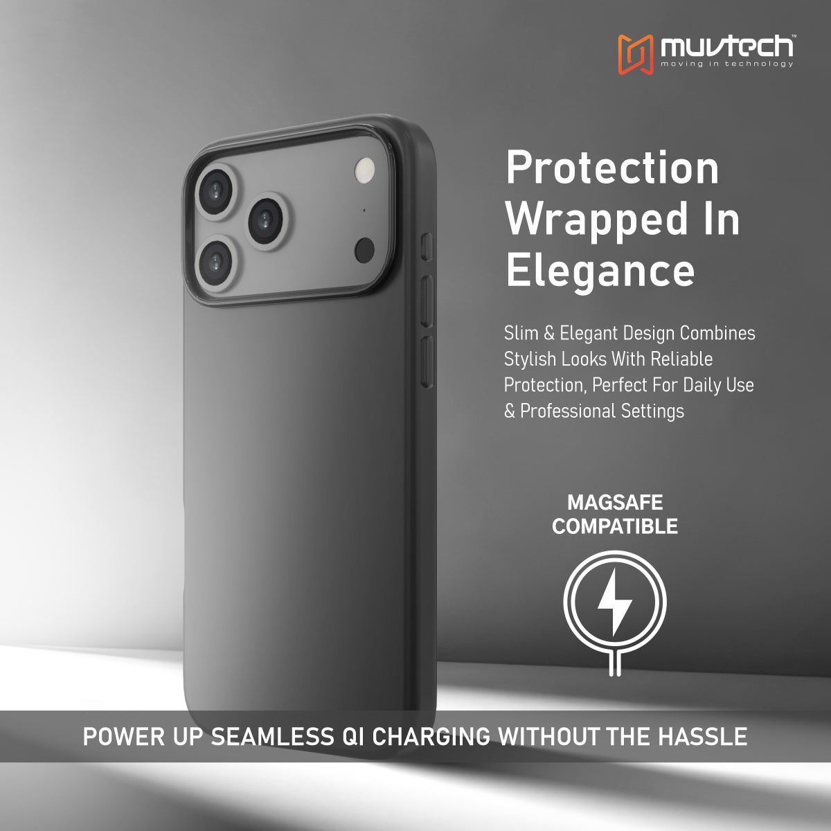 Muvtech Siena Case for iPhone 17 Pro/Pro Max, Premium Quality PU Leather Case With Metal Camera Ring and Buttons