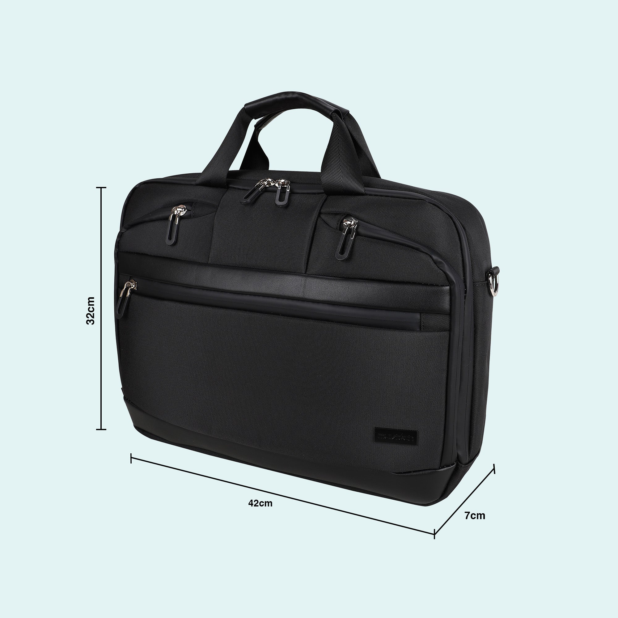 Zurich Brief Case Nylon Laptop Bag – Water-Repellent, Multi-pocket Design with Waterproof Zipper & Strong Handle (Ideal for Executive One-Day Travel)