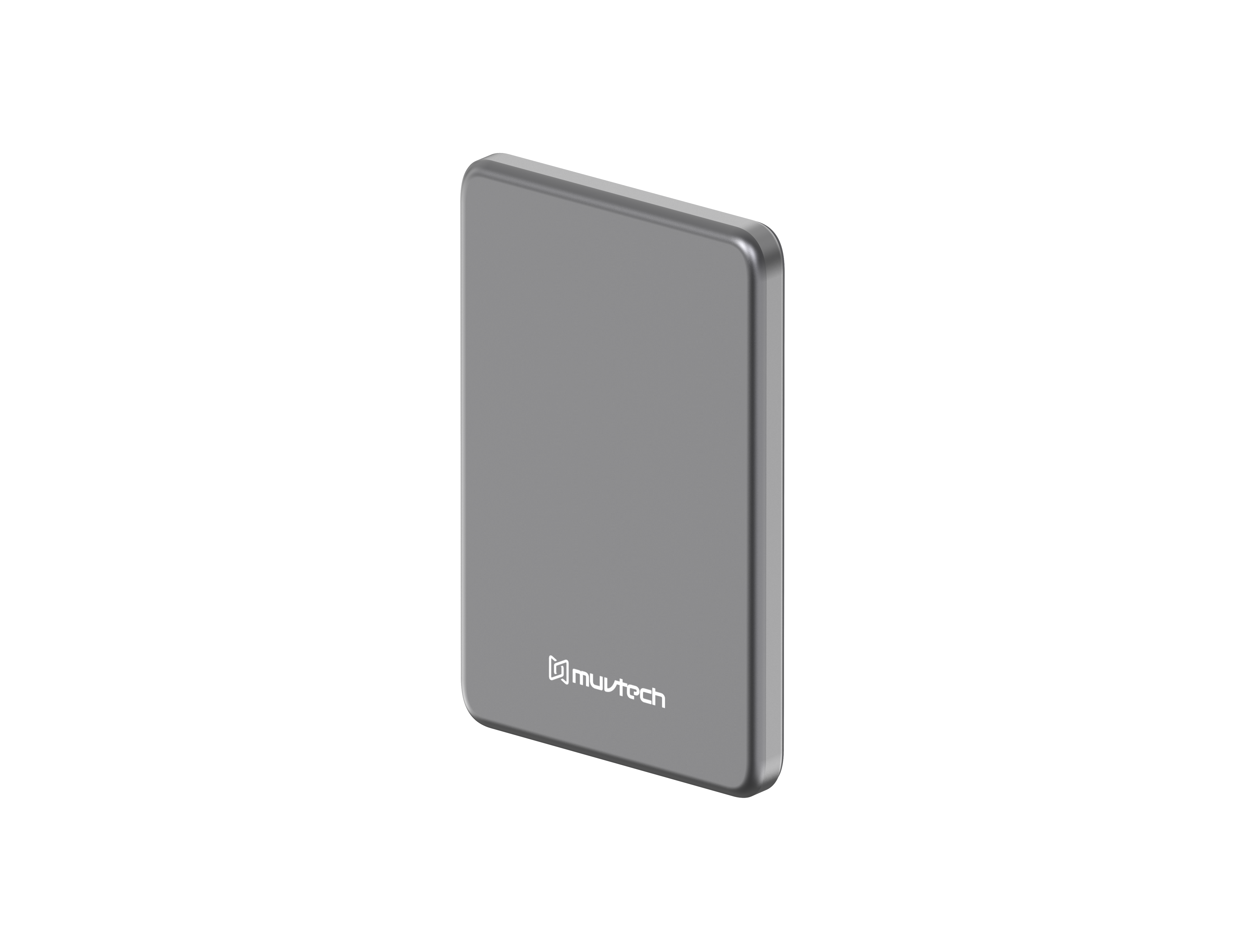 Muvtech AEROSLIM 5000mAh Ultra-Slim Magnetic Wireless Power Bank | 15W MagSafe Compatible | PD 35W USB-C Fast Charging | Flight Friendly | Pocket-Sized | Type-C In/Out (Grey)
