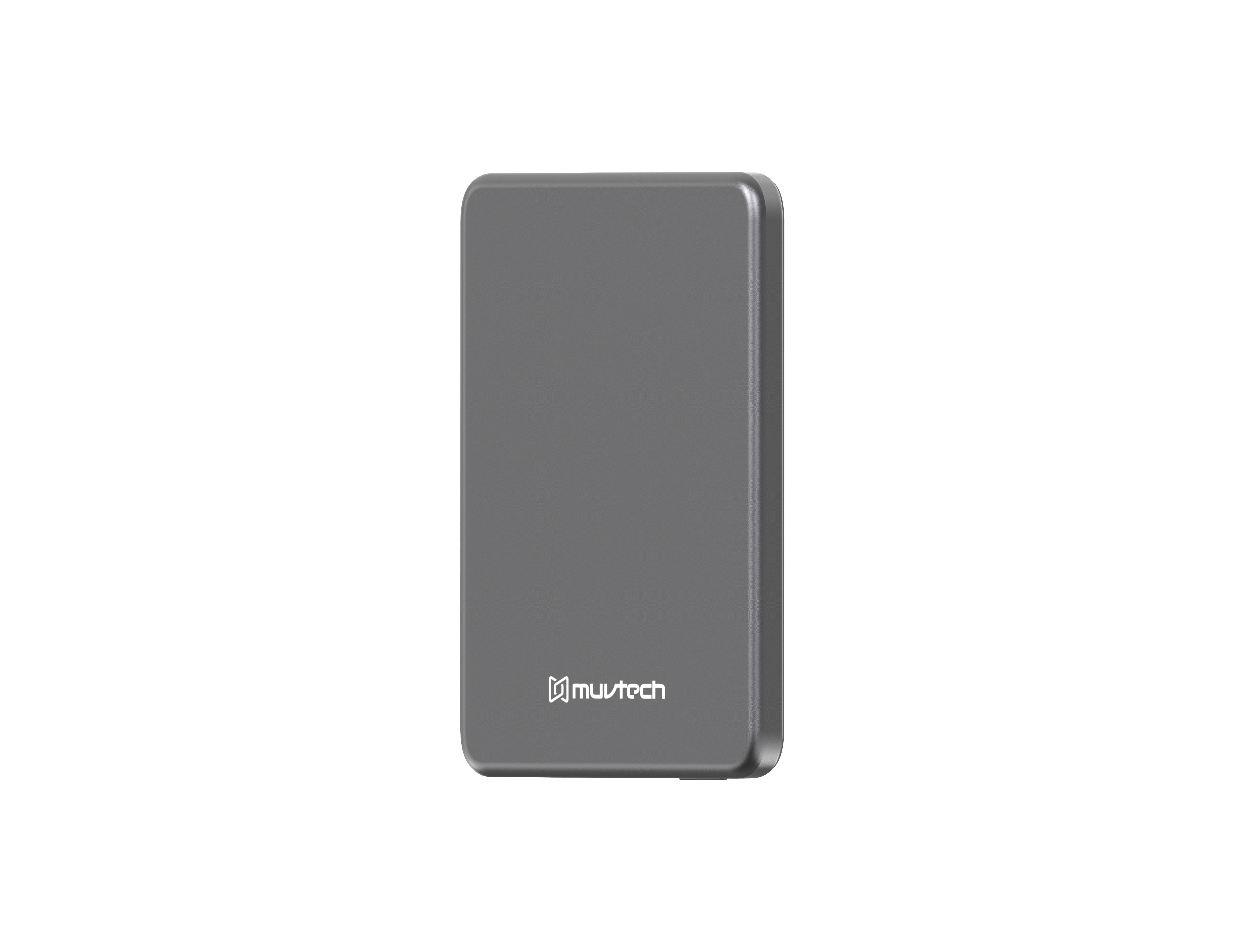 Muvtech AEROSLIM 5000mAh Ultra-Slim Magnetic Wireless Power Bank | 15W MagSafe Compatible | PD 35W USB-C Fast Charging | Flight Friendly | Pocket-Sized | Type-C In/Out (Grey)
