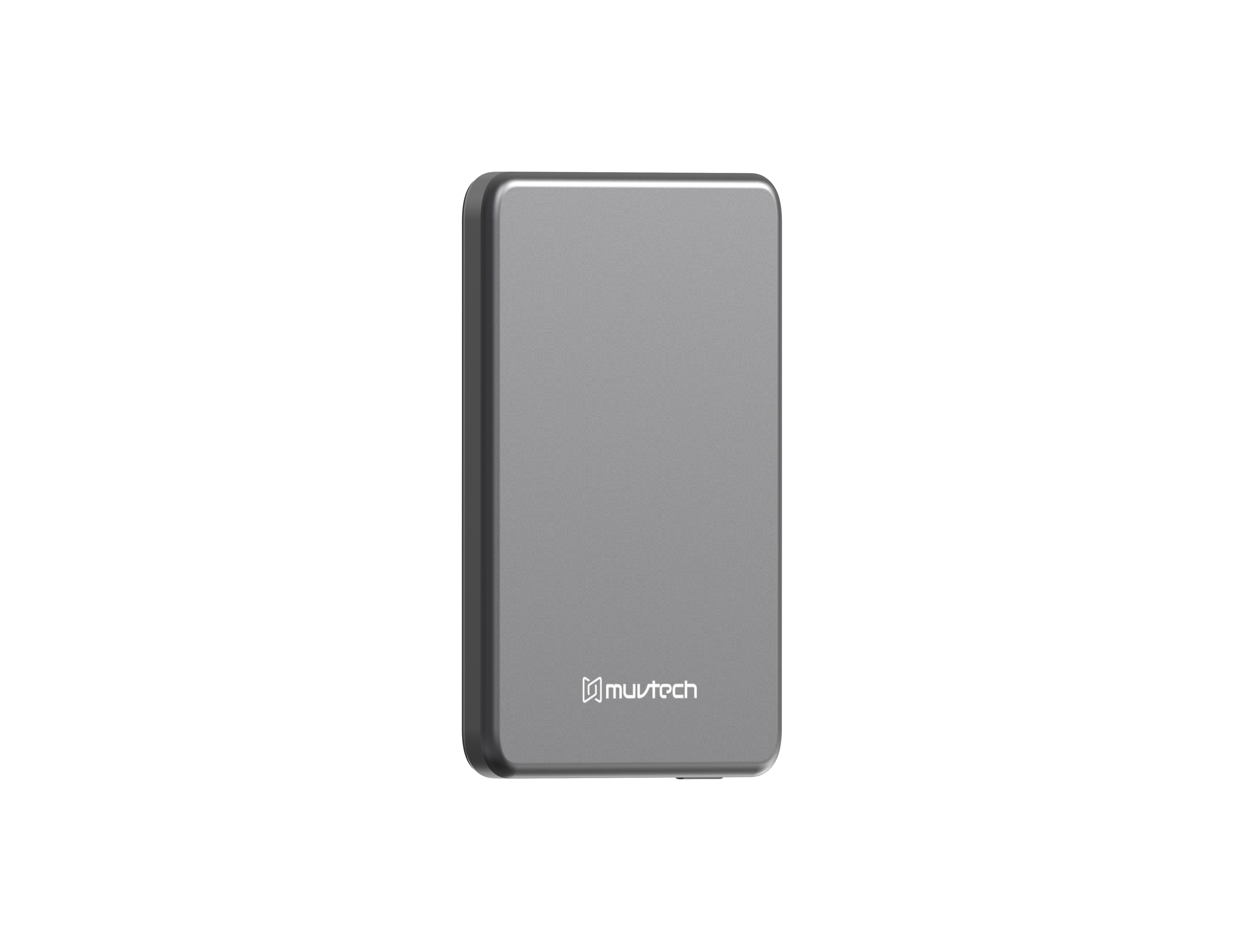 Muvtech AEROSLIM 5000mAh Ultra-Slim Magnetic Wireless Power Bank | 15W MagSafe Compatible | PD 35W USB-C Fast Charging | Flight Friendly | Pocket-Sized | Type-C In/Out (Grey)