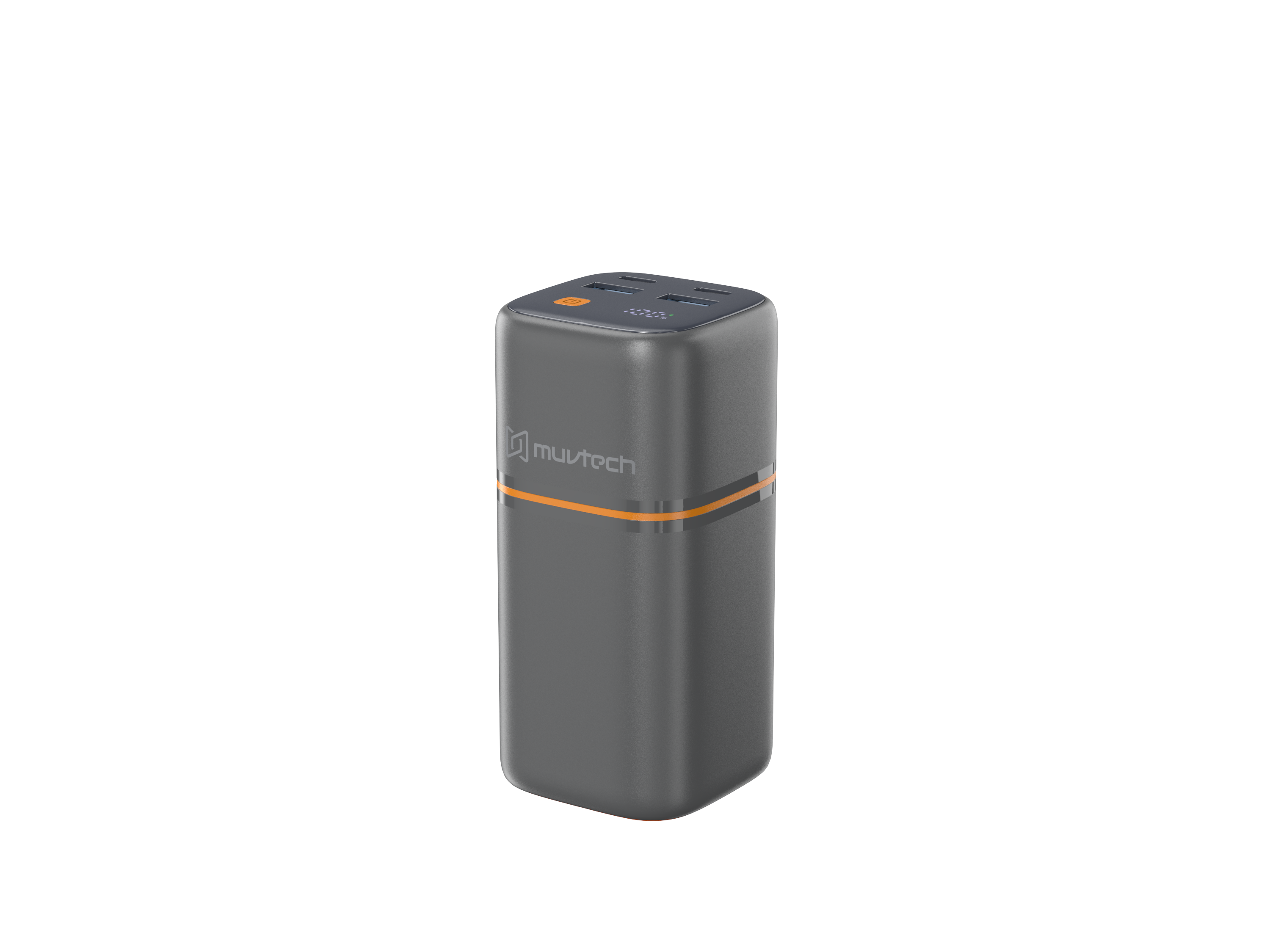 Muvtech TitanX 20000mAh Power Bank | PD & QC Fast Charging | Dual Type-C + Dual USB-A Outputs (4 Devices at Once) | LED Display | Compact Tower Design | Safe & Reliable for Smartphones, Tablets & More