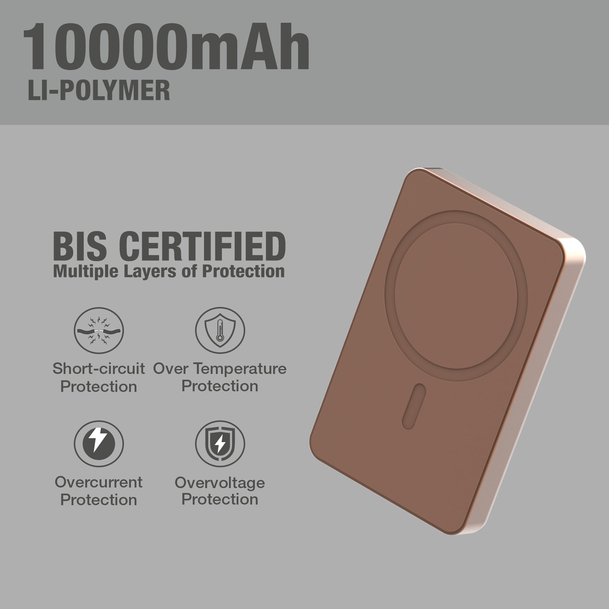 Slim 10000mAh Magnetic Wireless Charging Power Bank