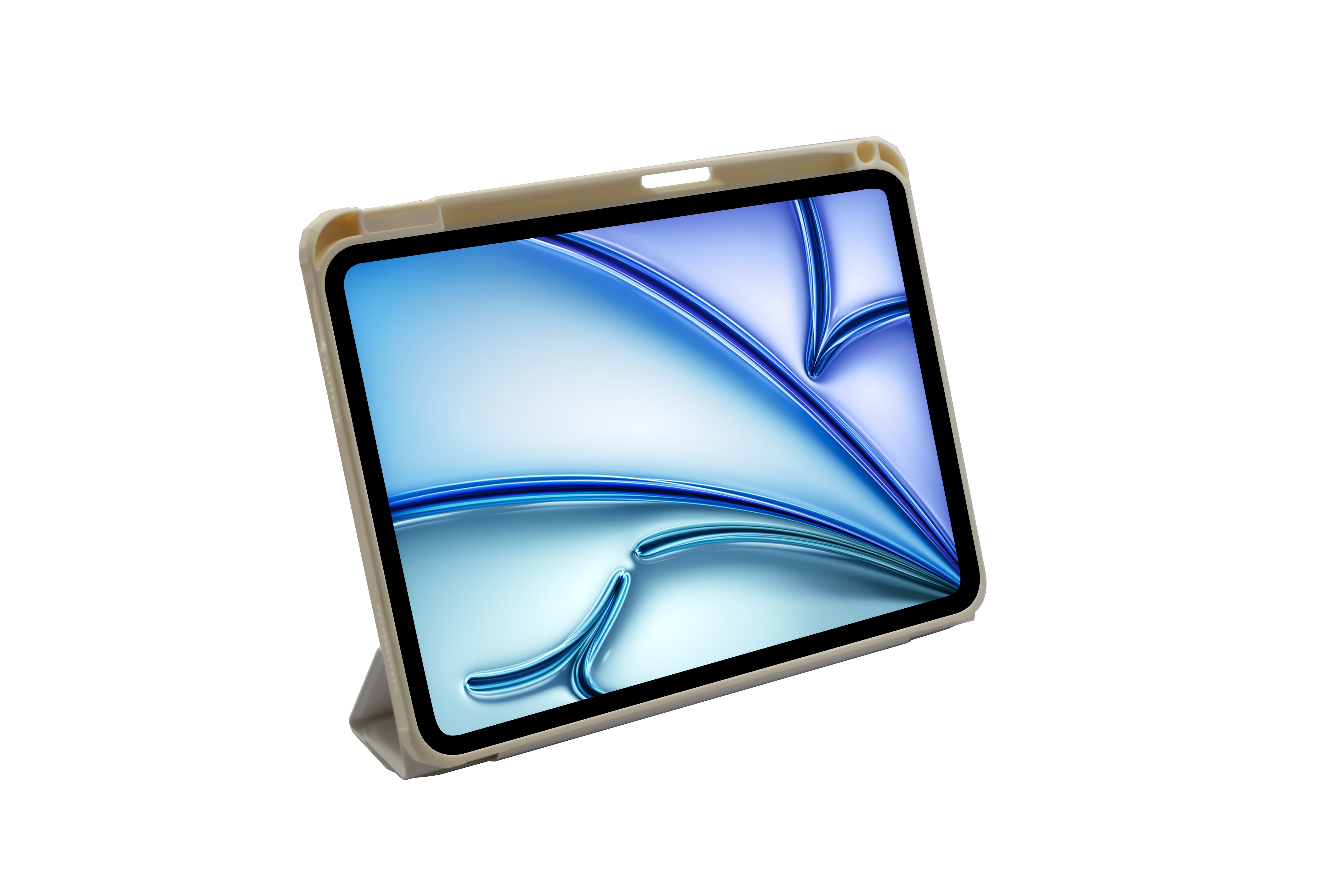 Muvtech Helix Case for iPad Air 11 (M2 2024 / M3 2025) – Slim Transparent Hard Back Cover with Pencil Holder, Multi-Stand, Shockproof Corners, Smart Folding Flip Case