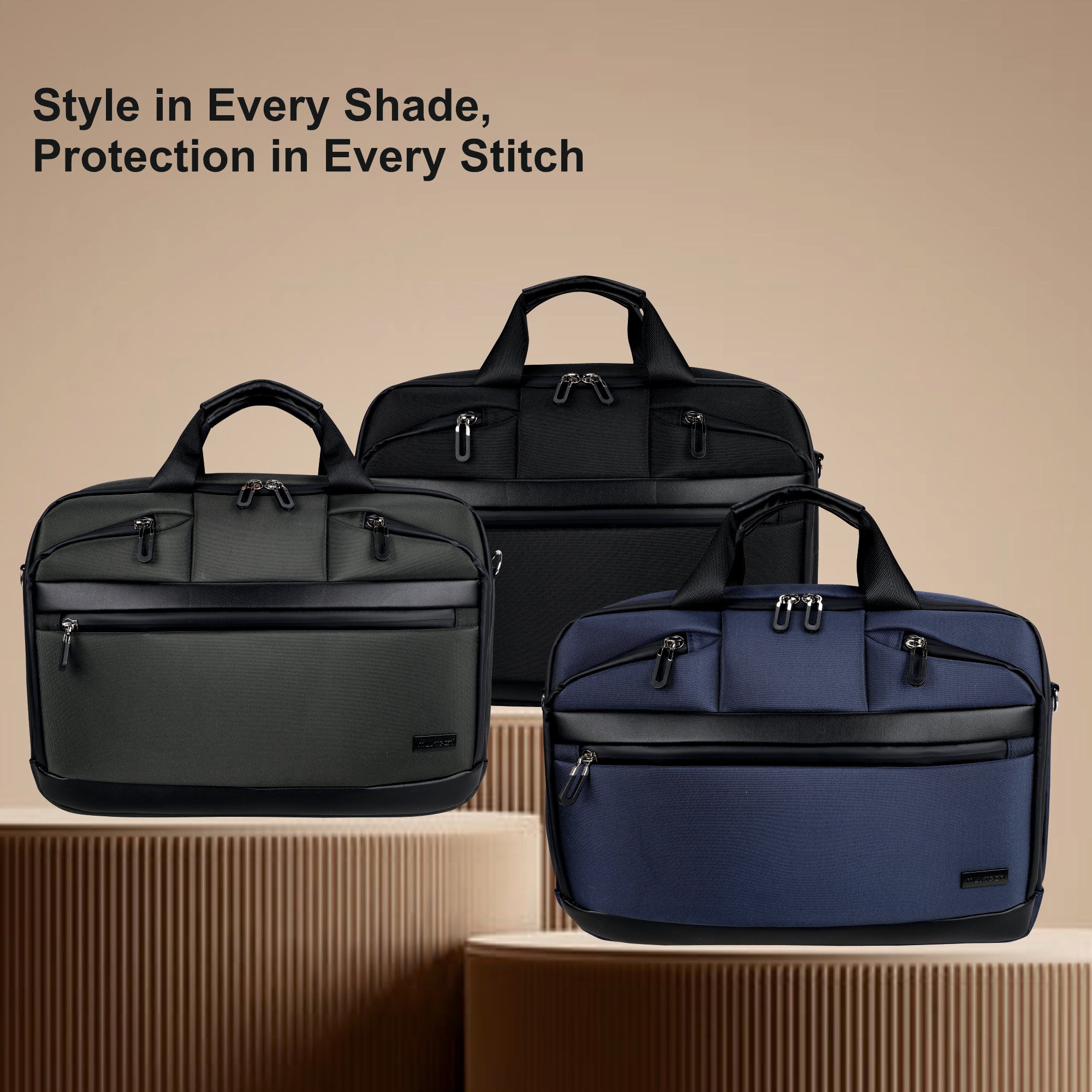 Zurich Brief Case Nylon Laptop Bag – Water-Repellent, Multi-pocket Design with Waterproof Zipper & Strong Handle (Ideal for Executive One-Day Travel)