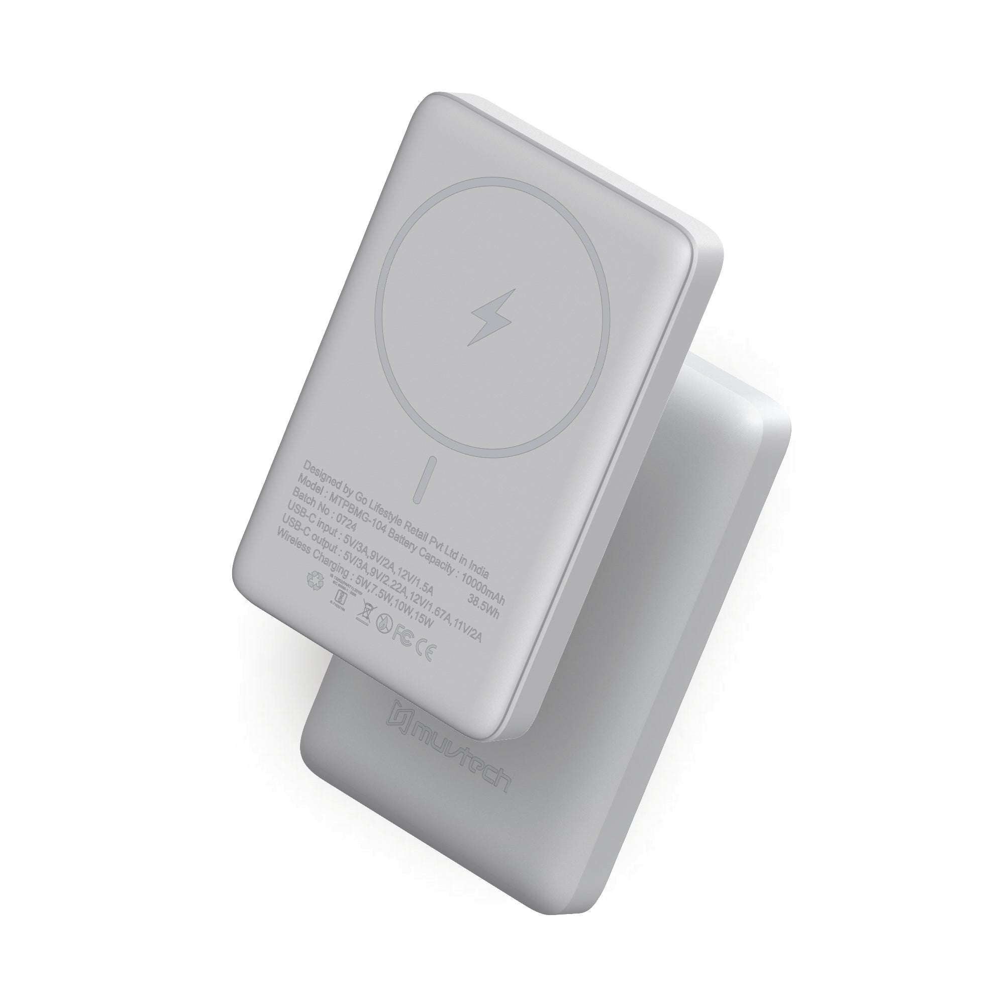 Pocket 5000mAh Power Bank | 15W Mag-Safe Wireless Charging | 20W Wired Fast Charging | Compatible with iPhone, Samsung, Android, and Wireless Devices