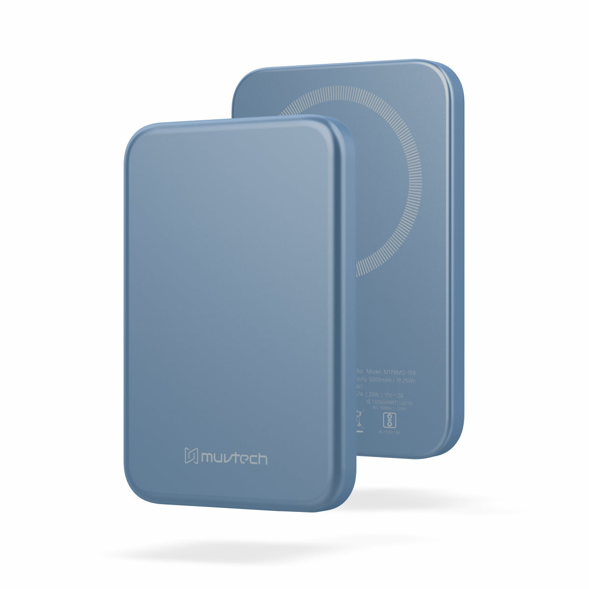 Pocket 5000mAh Power Bank | 15W Mag-Safe Wireless Charging | 20W Wired Fast Charging | Compatible with iPhone, Samsung, Android, and Wireless Devices