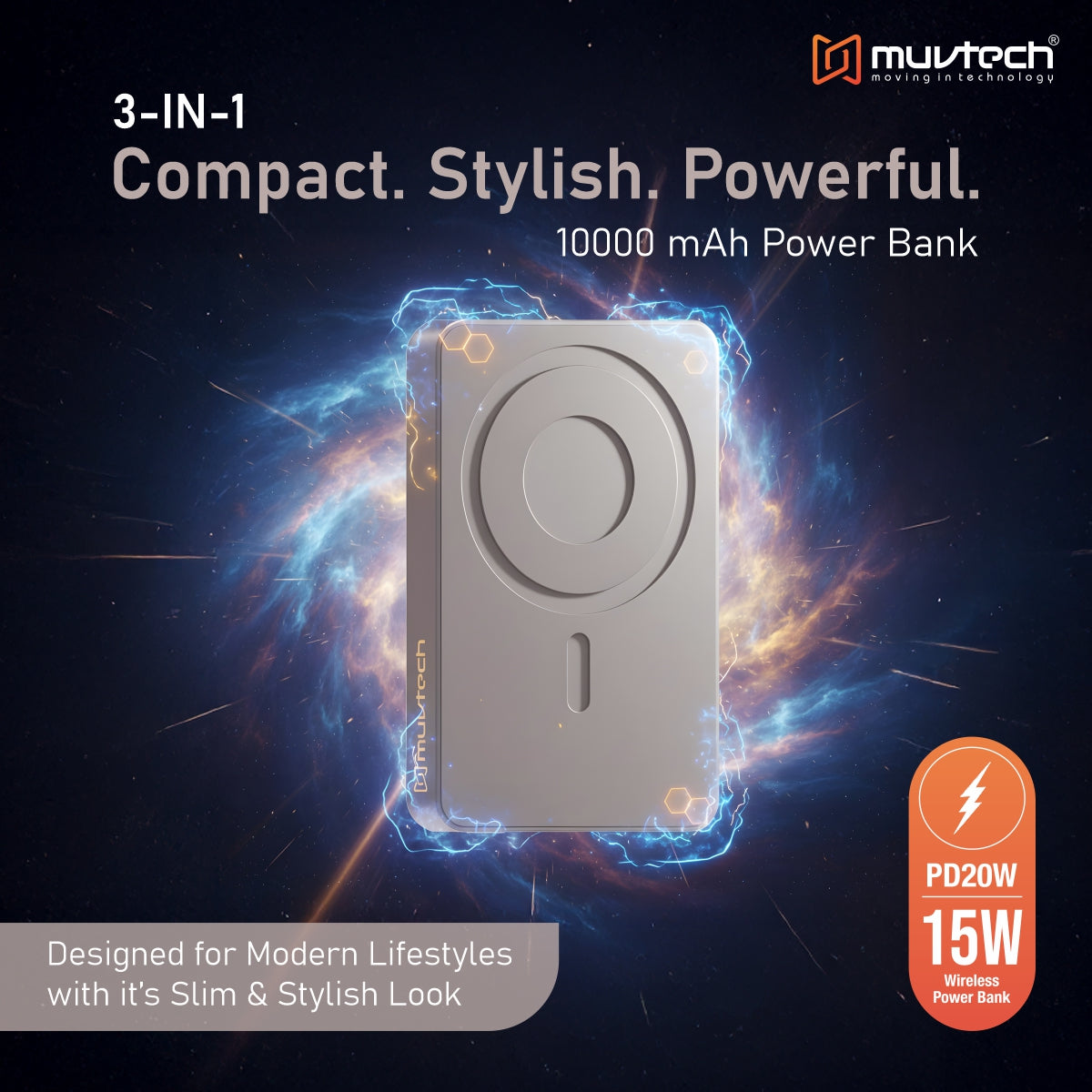 Slim 10000mAh Magnetic Wireless Charging Power Bank