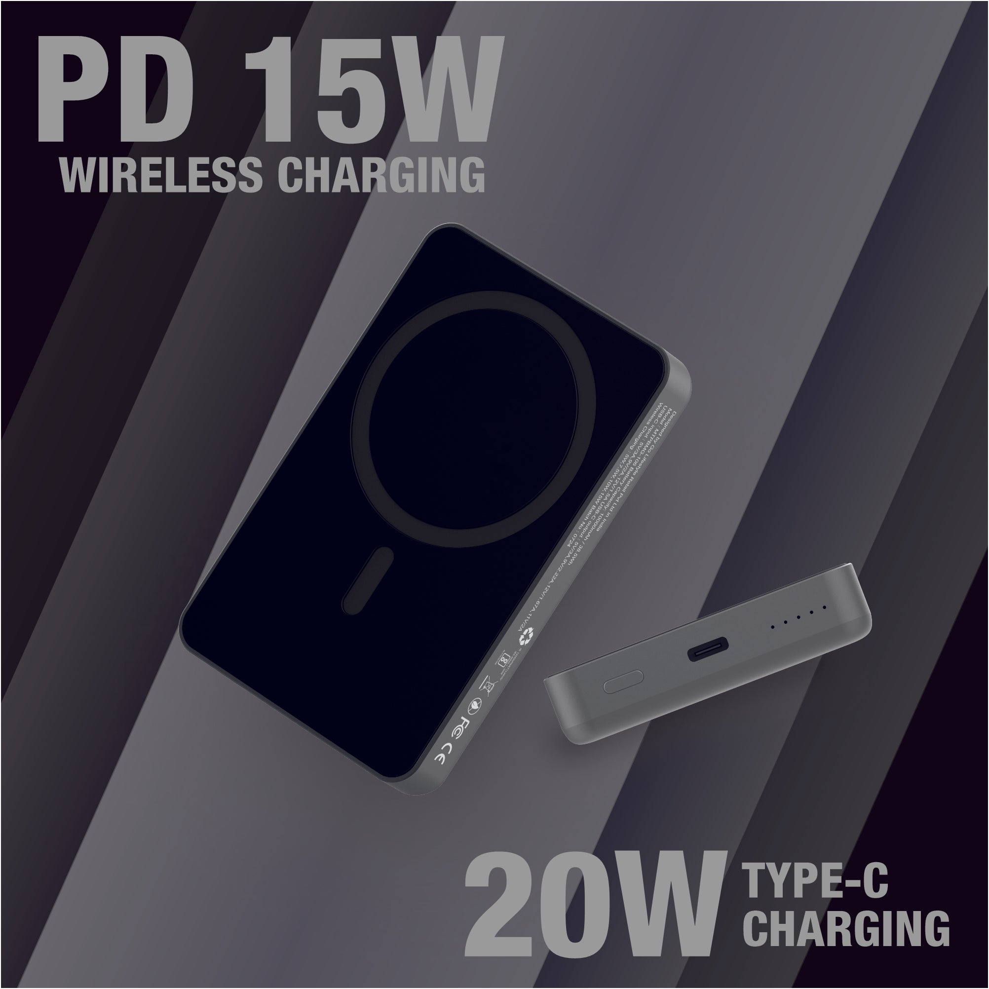 Slim 10000mAh Magnetic Wireless Charging Power Bank