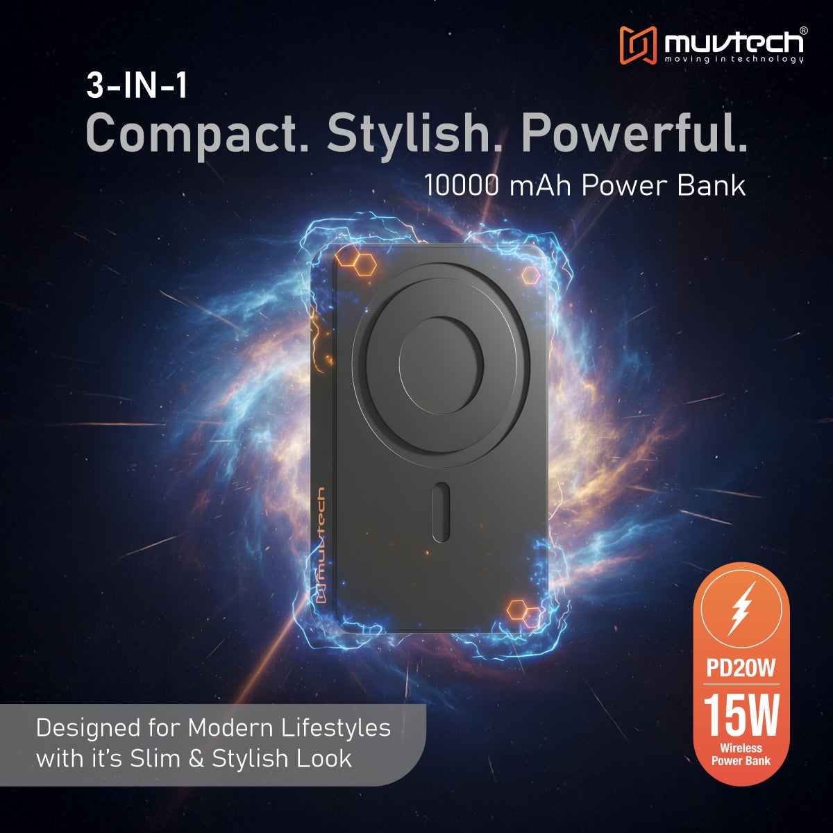 Slim 10000mAh Magnetic Wireless Charging Power Bank