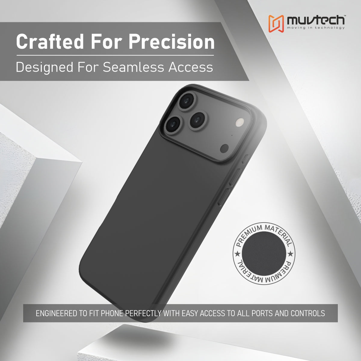 Muvtech Siena Case for iPhone 17 Pro/Pro Max, Premium Quality PU Leather Case With Metal Camera Ring and Buttons