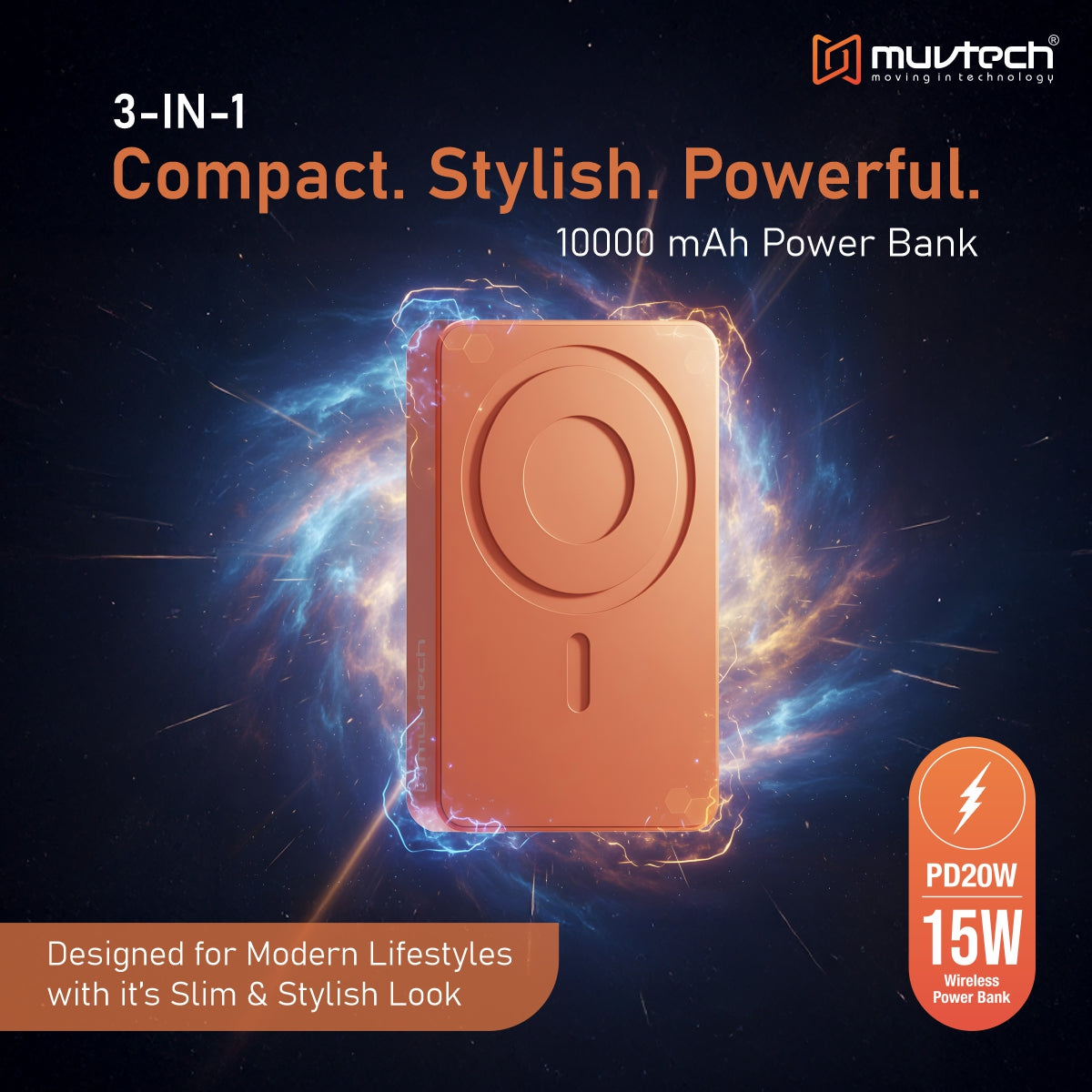 Slim 10000mAh Magnetic Wireless Charging Power Bank