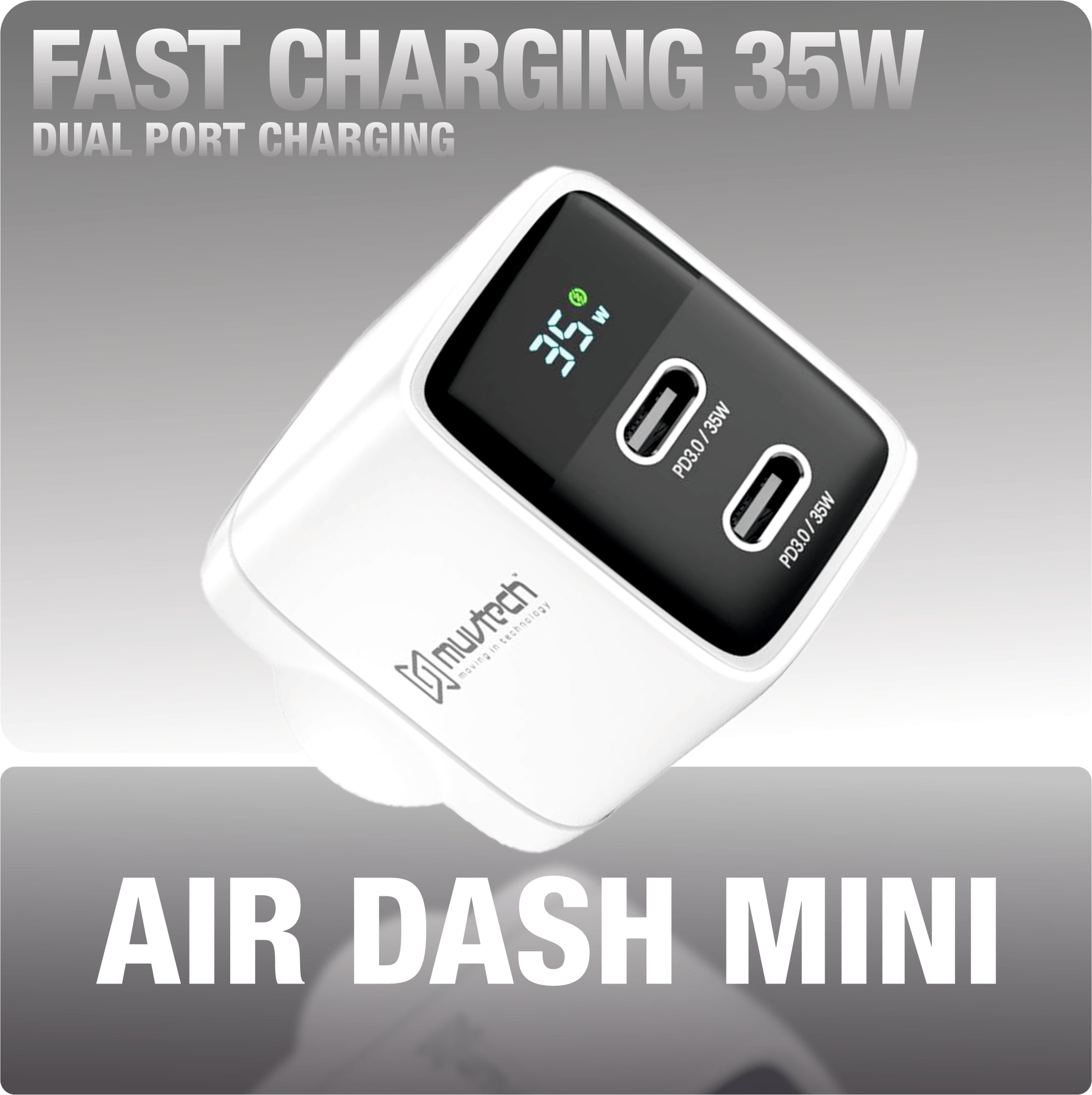 35W Dual Port Type-C Mobile Wall Charger – Fast Dual Charging for USB-C Devices