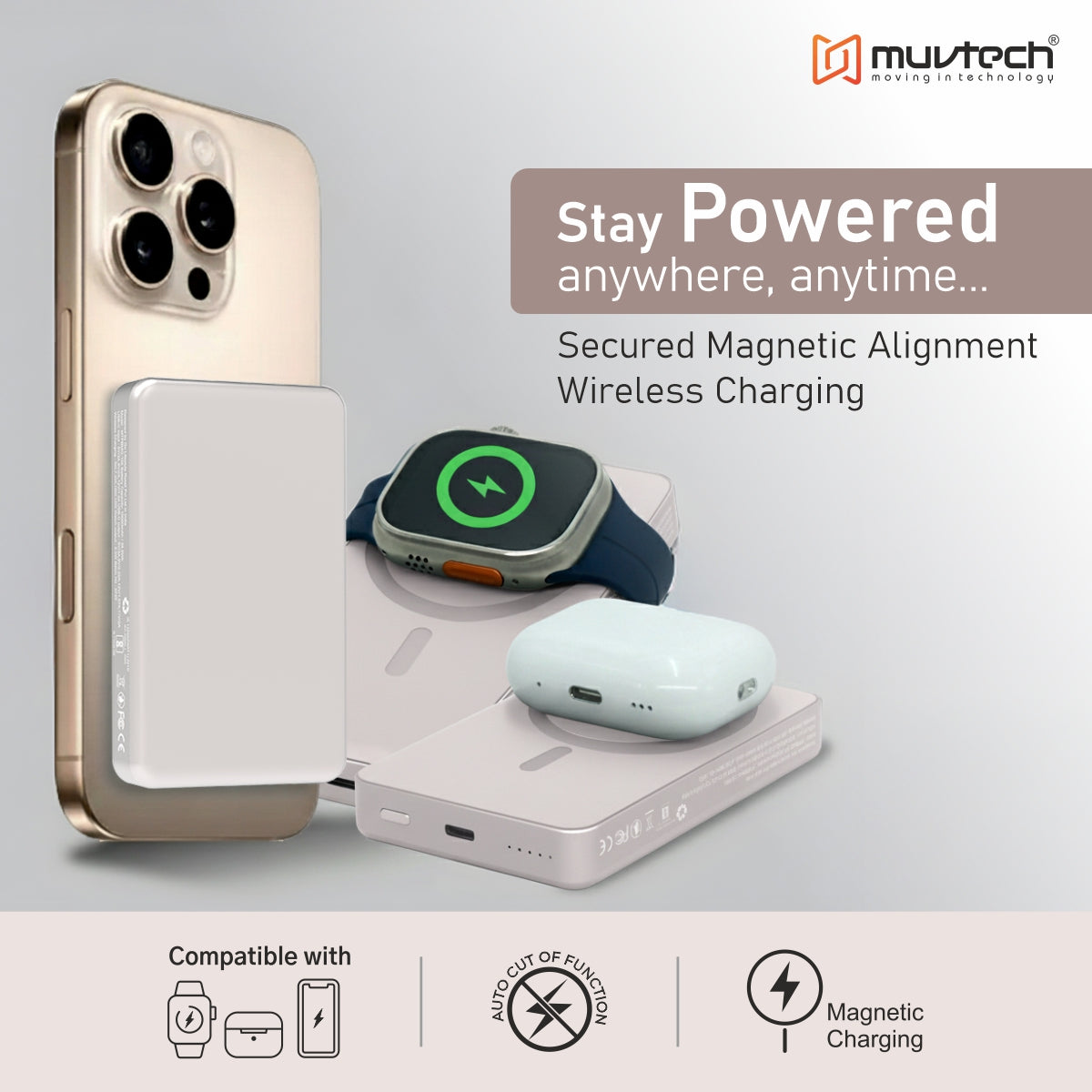 Slim 10000mAh Magnetic Wireless Charging Power Bank