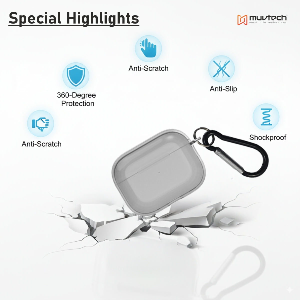 Crystal Case for AirPods Pro 2.