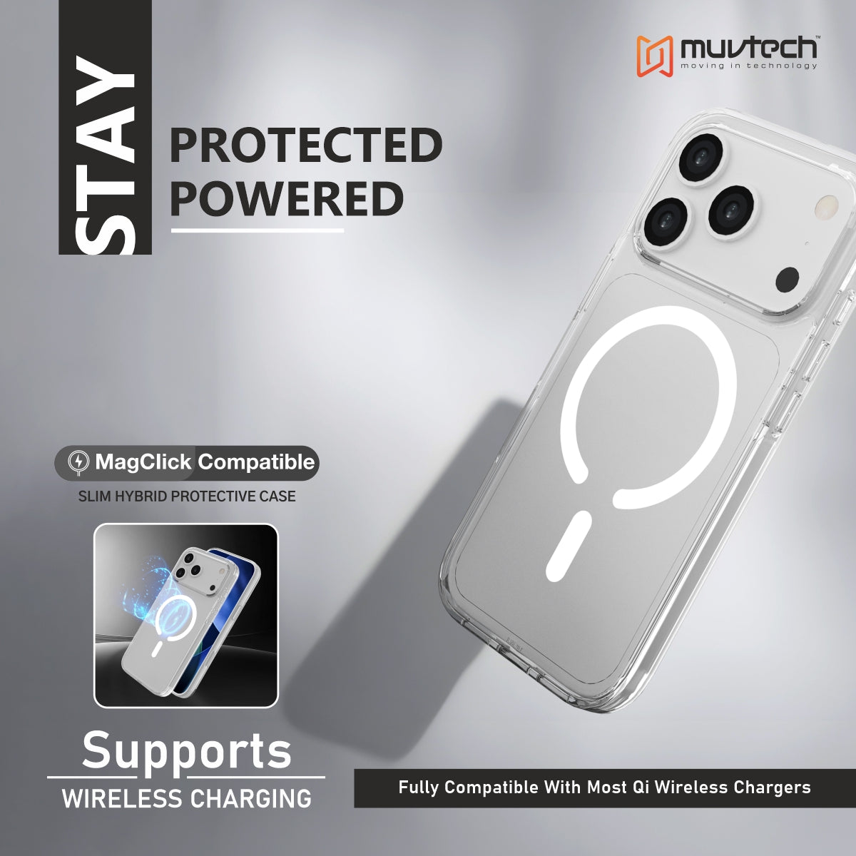 Muvtech Armour Case for iPhone 17 Series Premium Transparent Case