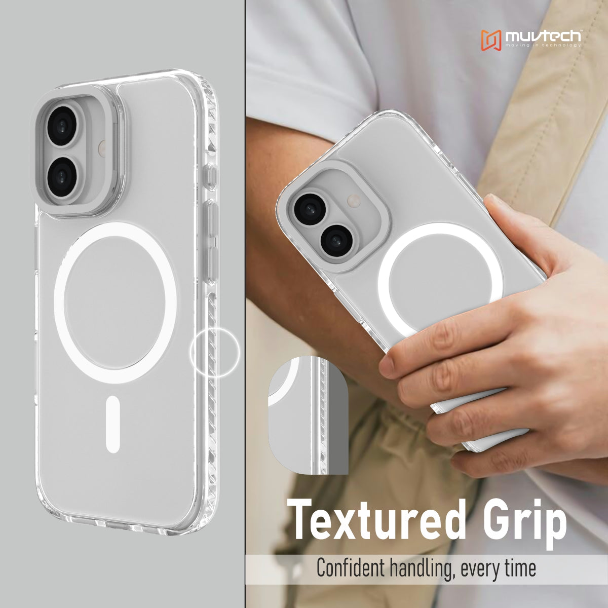 Troy Case for iPhone 17 Protective Case with Metal Camera Ring and Buttons