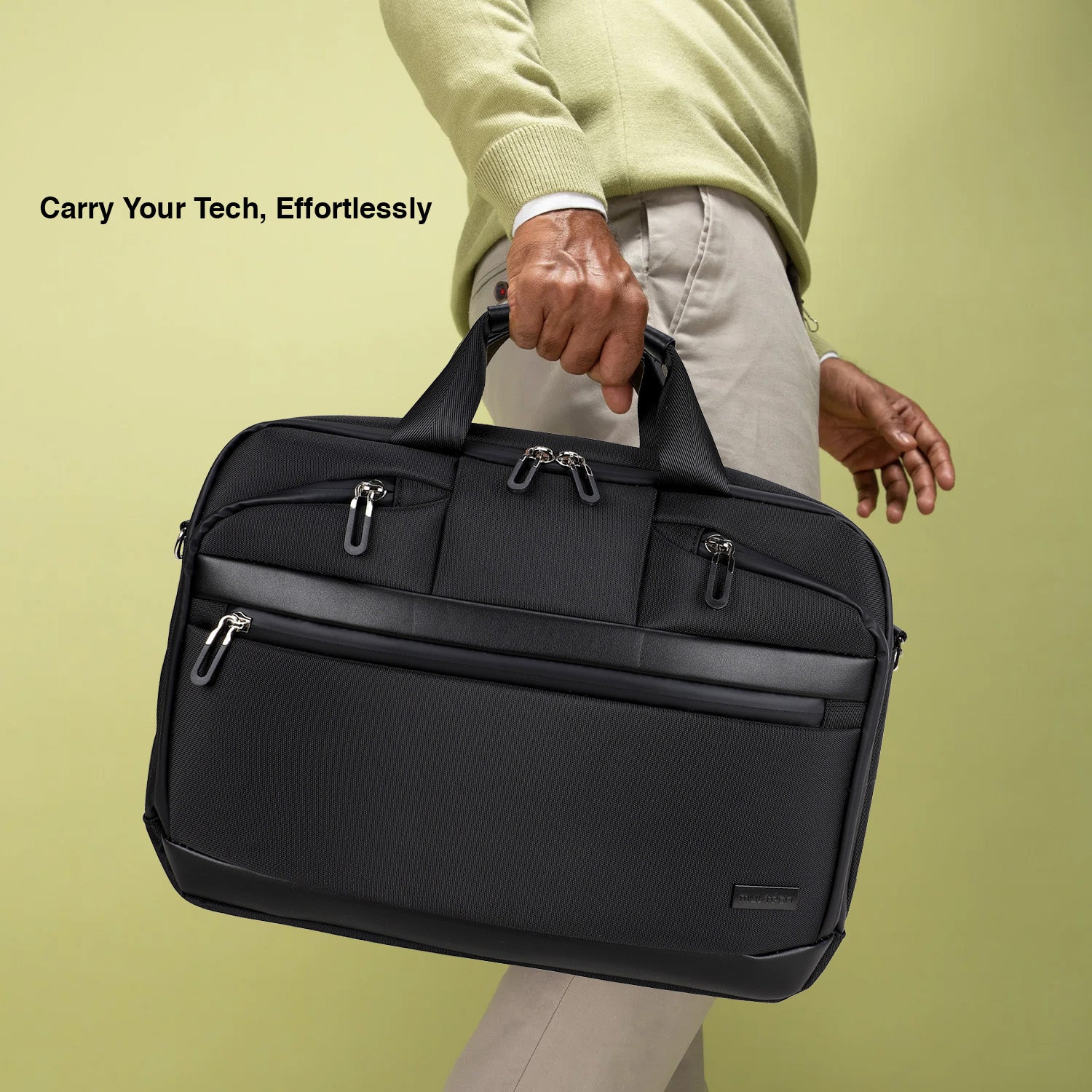 Zurich Brief Case Nylon Laptop Bag – Water-Repellent, Multi-pocket Design with Waterproof Zipper & Strong Handle (Ideal for Executive One-Day Travel)