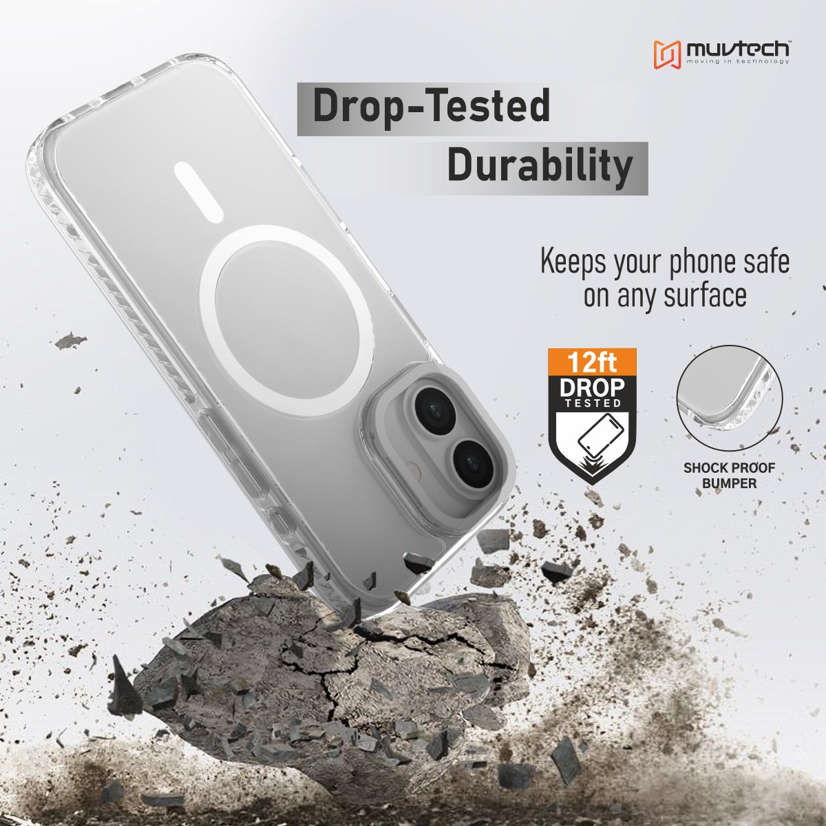Troy Case for iPhone 17 Protective Case with Metal Camera Ring and Buttons