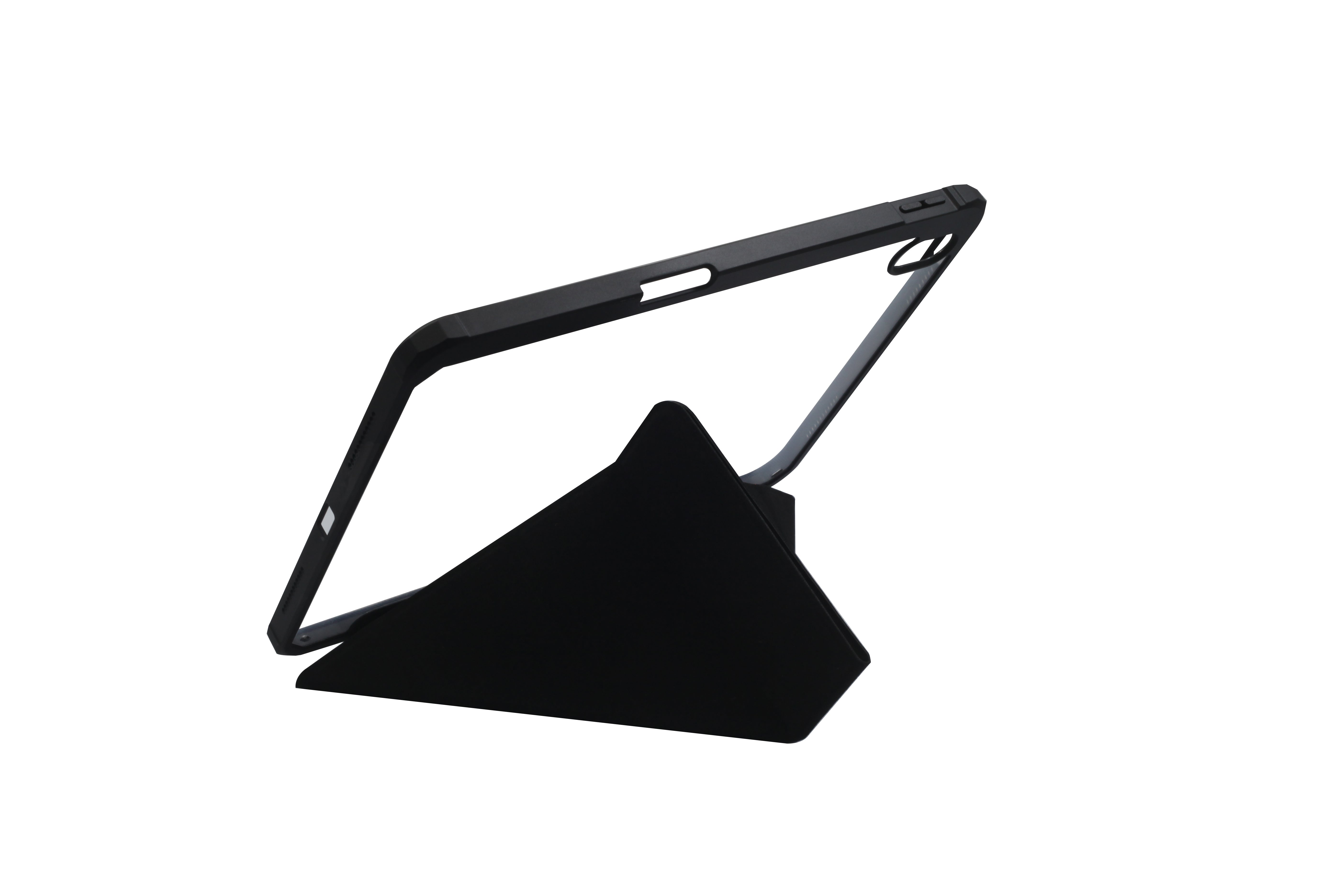 Muvtech Helix Case for iPad Air 11 (M2 2024 / M3 2025) – Slim Transparent Hard Back Cover with Pencil Holder, Multi-Stand, Shockproof Corners, Smart Folding Flip Case