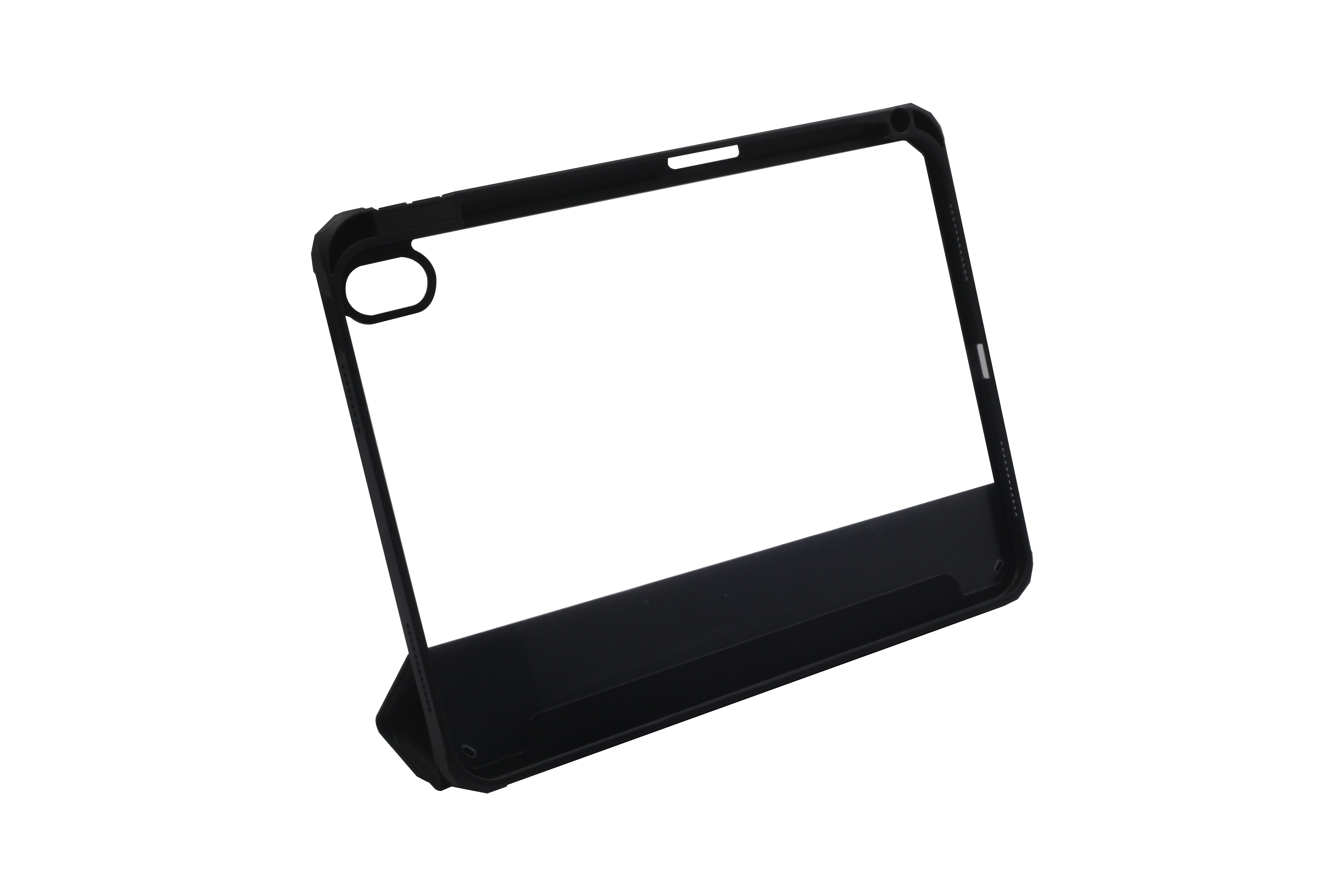 Muvtech Helix Case for iPad Air 11 (M2 2024 / M3 2025) – Slim Transparent Hard Back Cover with Pencil Holder, Multi-Stand, Shockproof Corners, Smart Folding Flip Case