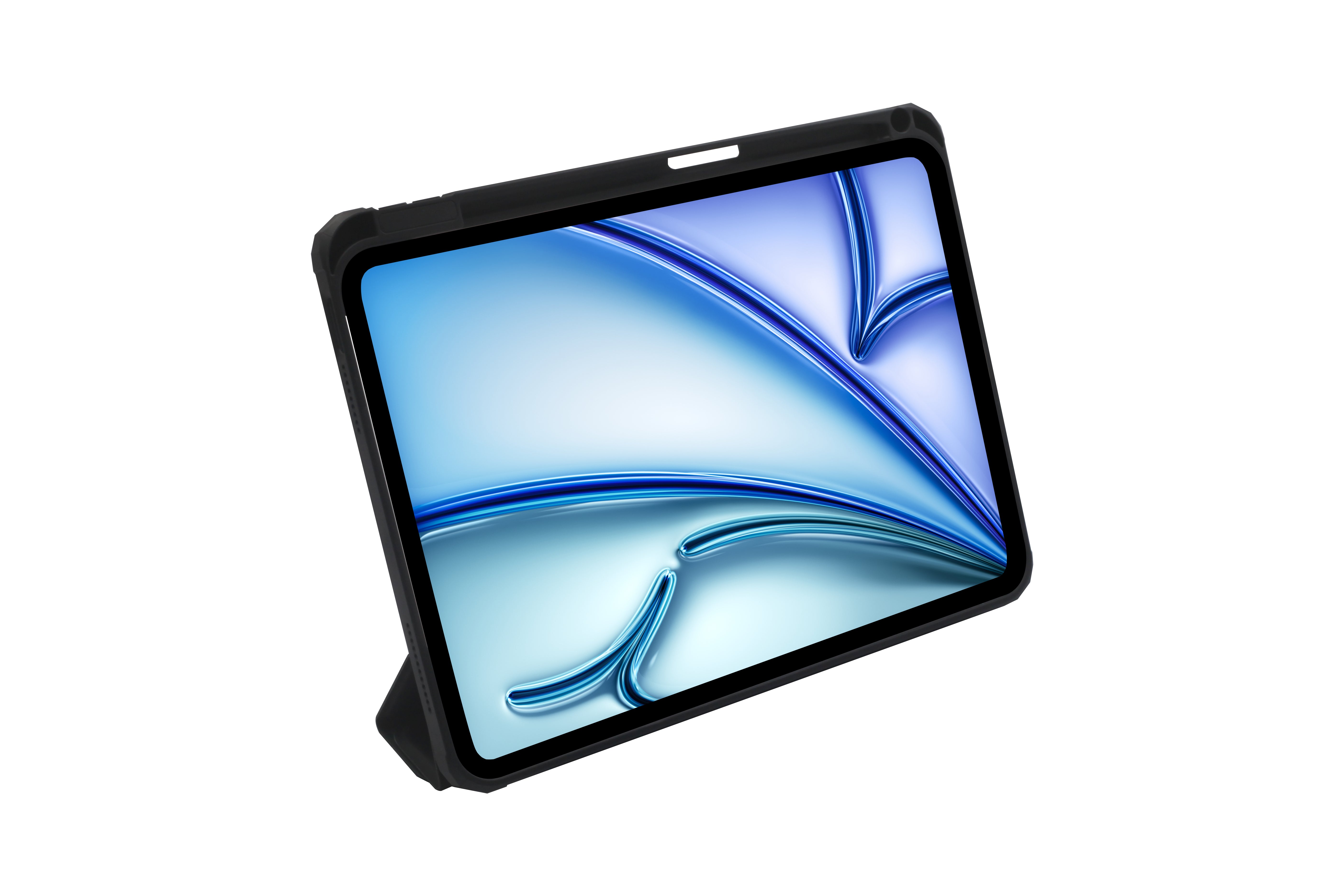Muvtech Helix Case for iPad Air 11 (M2 2024 / M3 2025) – Slim Transparent Hard Back Cover with Pencil Holder, Multi-Stand, Shockproof Corners, Smart Folding Flip Case