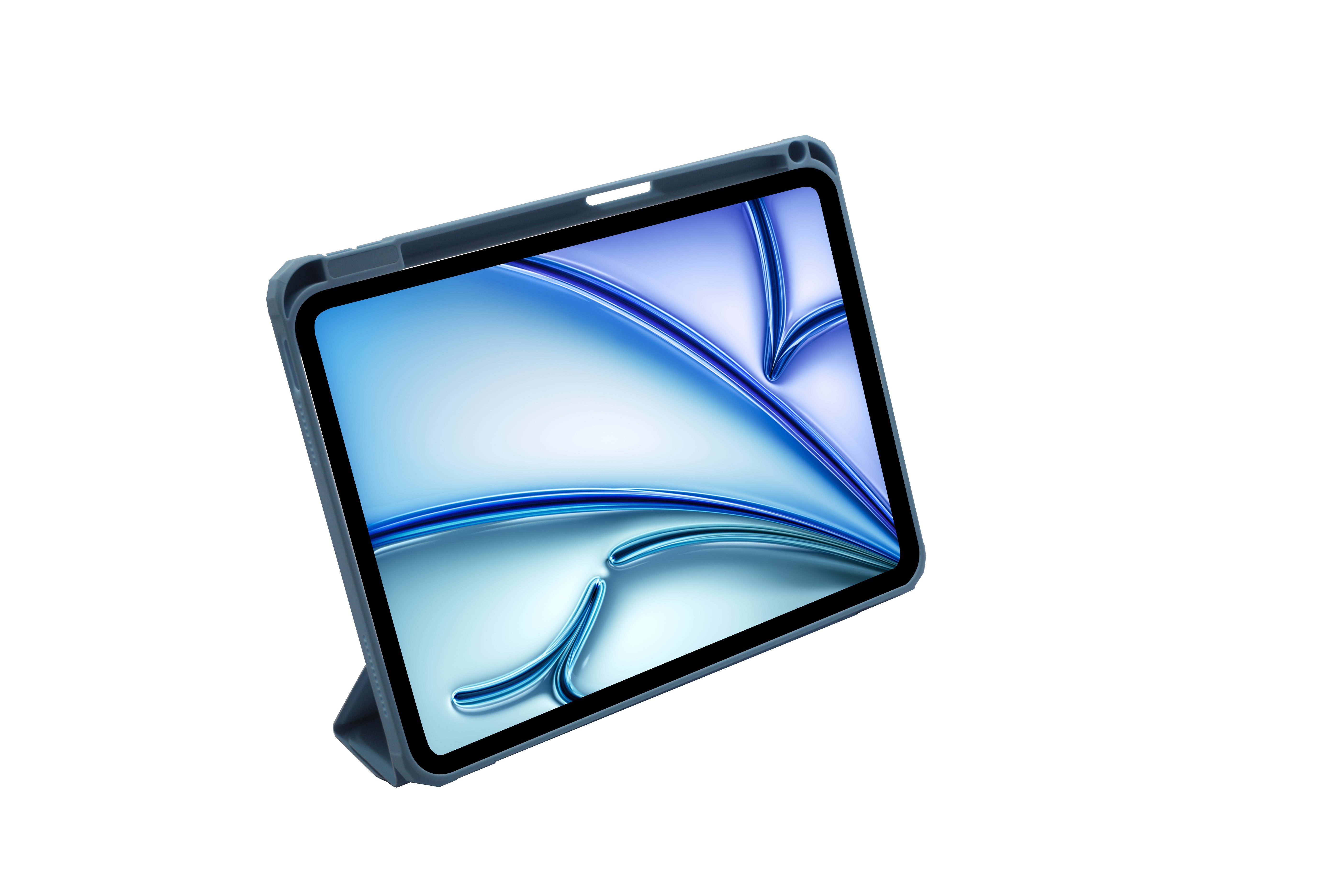 Muvtech Helix Case for iPad Air 11 (M2 2024 / M3 2025) – Slim Transparent Hard Back Cover with Pencil Holder, Multi-Stand, Shockproof Corners, Smart Folding Flip Case