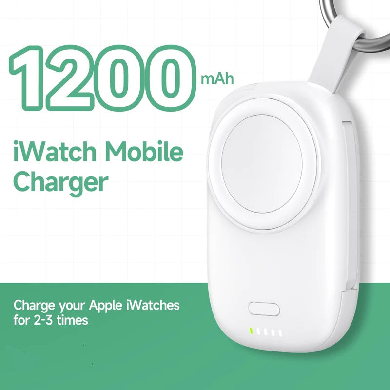 JUICE Watch 1200mAh Portable Power Bank Apple iWatch Charger | Magnetic Wireless Charger with High-Speed Charging & LED Indicator Lights